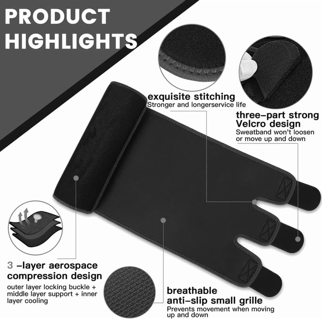 Alt view image 3 of 4 - Waist Trimmer Sweat Waist Trainer for Women and Men Waist Sweat Belt Band Belly Stomach Wrap