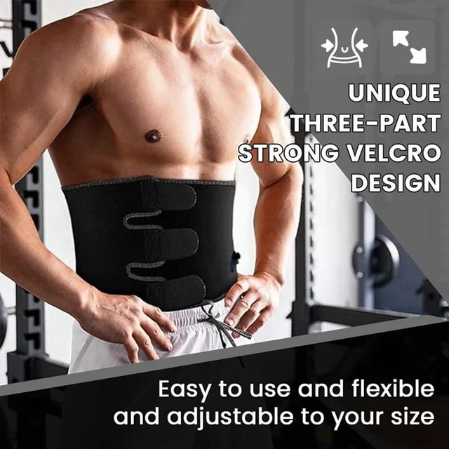 Alt view image 4 of 4 - Waist Trimmer Sweat Waist Trainer for Women and Men Waist Sweat Belt Band Belly Stomach Wrap