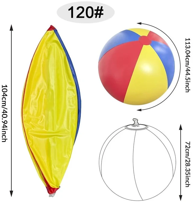 Main image of 1pc Inflatable Giant Colored Ball PVC Material Summer Water Game Ball Pool Beach Party Multiplayer Throwing Game