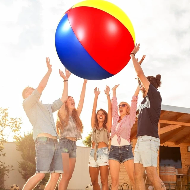 Alt view image 2 of 4 - 1pc Inflatable Giant Colored Ball PVC Material Summer Water Game Ball Pool Beach Party Multiplayer Throwing Game