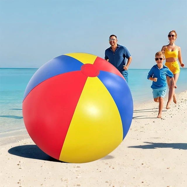 Alt view image 3 of 4 - 1pc Inflatable Giant Colored Ball PVC Material Summer Water Game Ball Pool Beach Party Multiplayer Throwing Game