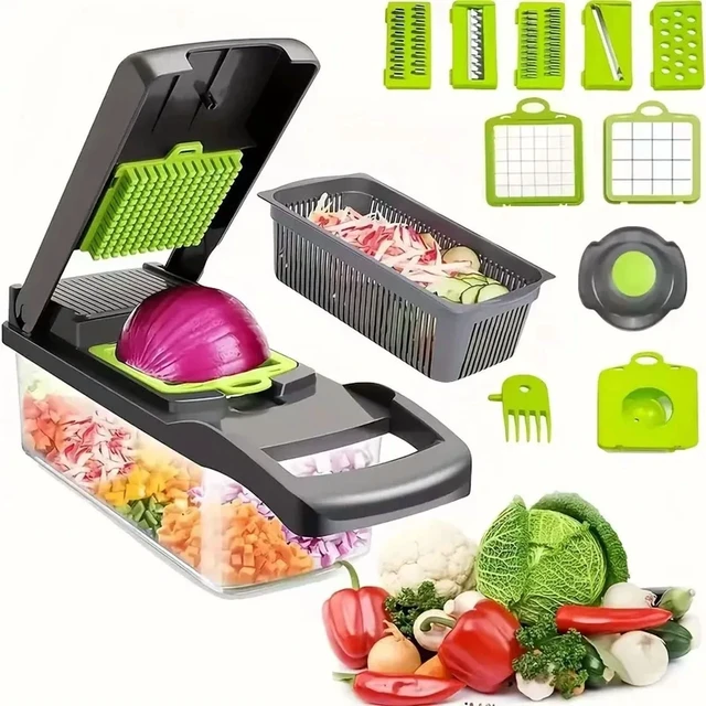 Alt view image 3 of 4 - Versatile Compact Veggie Chopper Vegetable Slicer Shredder, Potato Radish Grater, Fruit Vegetable Domestic Food Processing Tool