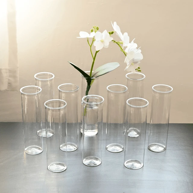 Alt view image 2 of 4 - 10/15/12 Plastic Cylindrical Vases, High Transparency Vase Set, Suitable for Simple Desktop Flower Arrangement Decoration
