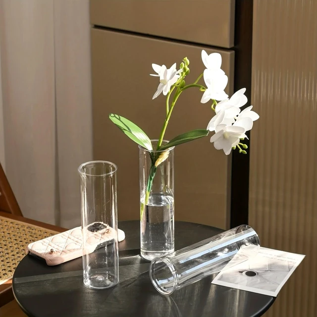 Main image of 10/15/12 Plastic Cylindrical Vases, High Transparency Vase Set, Suitable for Simple Desktop Flower Arrangement Decoration