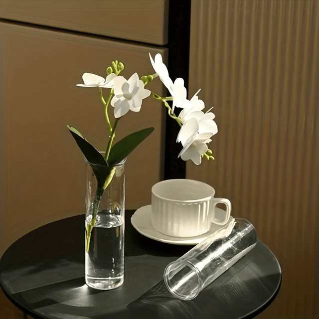 Alt view image 3 of 4 - 10/15/12 Plastic Cylindrical Vases, High Transparency Vase Set, Suitable for Simple Desktop Flower Arrangement Decoration