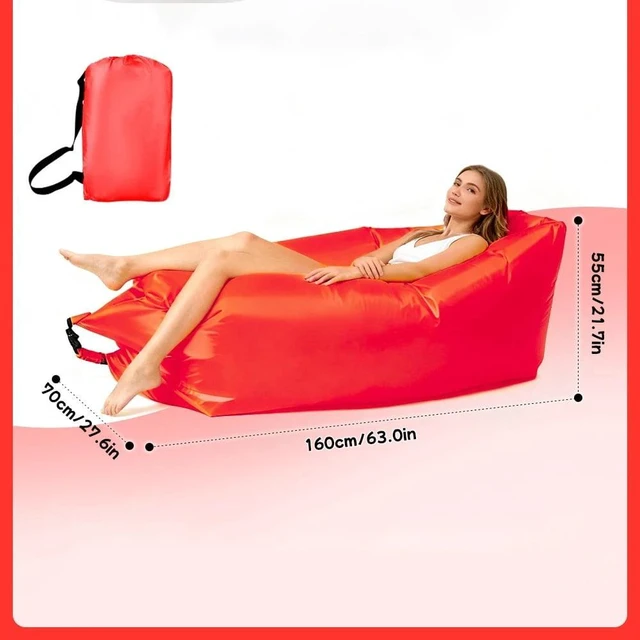 Main image of Multi Colored Single Lazy Inflatable Sofa Portable Outdoor Beach Air Sofa Bed Folding Camping Sleeping Bag for Comfortable Rest