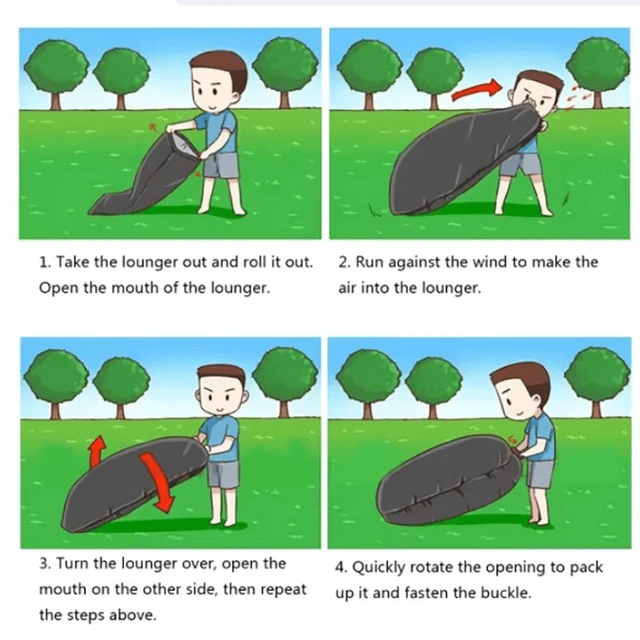 Alt view image 6 of 7 - New Sunflower Lazy Inflatable Sofa Outdoor Beach Lazy Sleeping Bag Inflatable Bed Portable Air Sofa Portable Camping Activities