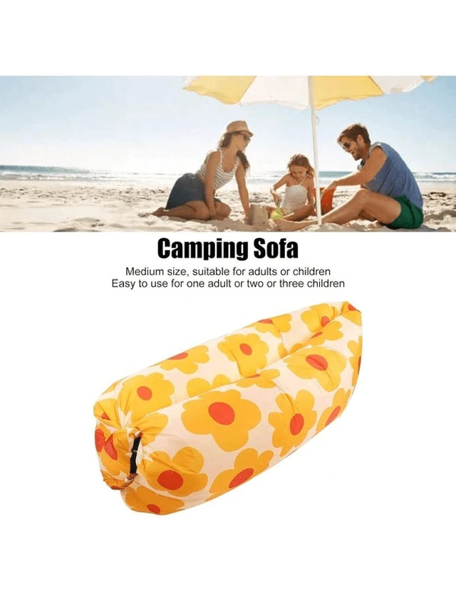 Alt view image 7 of 7 - New Sunflower Lazy Inflatable Sofa Outdoor Beach Lazy Sleeping Bag Inflatable Bed Portable Air Sofa Portable Camping Activities