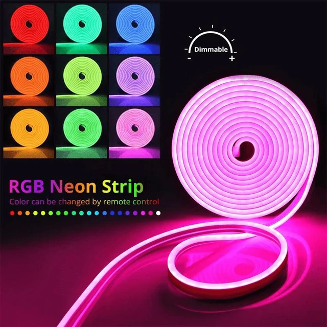 Alt view image 4 of 4 - USB LED Neon Rope Lights, RGB Led Strip Lights with Remote, Color Changing Flexible Led Light Strip, Gaming 5V Neon Lights
