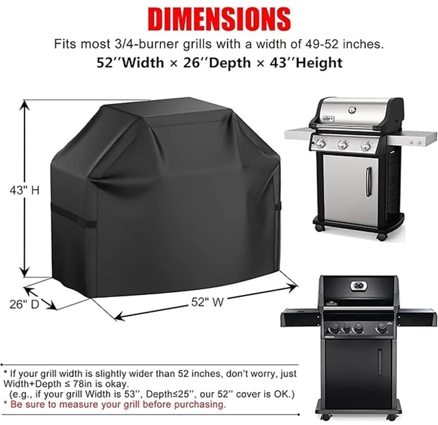 Main image of 22-72 Inch BBQ Cover Waterproof Anti-UV, Fade Resistant Grill Cover with Hook-and-Loop Straps, Fits Most Gas Grills