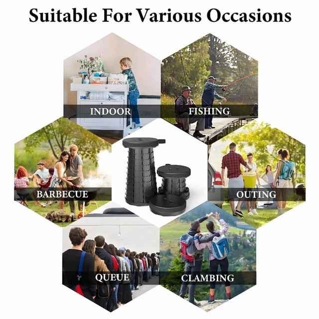 Alt view image 4 of 4 - Portable Folding Stool Capacity Compact Camping Seat | Lightweight for Fishing Hiking Outdoor Events Subway Bus CommutingChaises