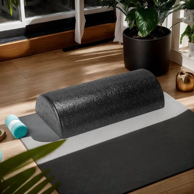 Alt view image 3 of 4 - Half-Round Yoga Roller Massage Roller 30cm Semi-Circular Foam Roller Multi-Function Back Stretcher for Balance Training