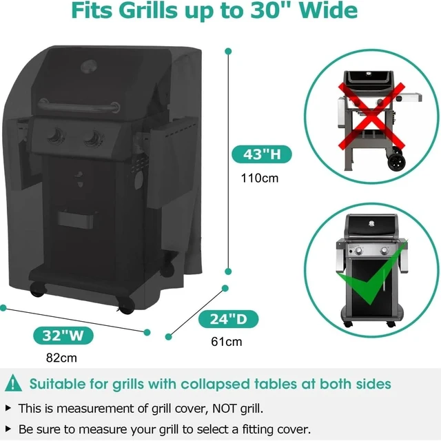 Main image of 32 inch Small Gas Grill Cover for Outdoor BBQ Grill, Waterproof, Weather Resistant, UV & Fade Resistant