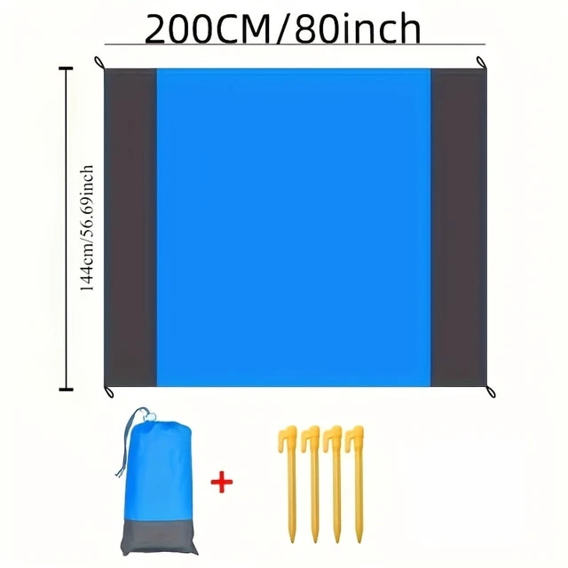 Alt view image 5 of 7 - Waterproof and sand-proof beach mat, suitable for 3 adults - Outdoor picnic mat, suitable for travel, camping and hiking.