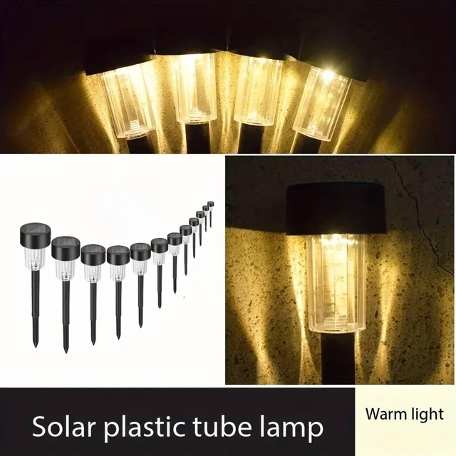 Alt view image 4 of 7 - 10-Pack Solar Outdoor Lights LED Solar Garden Light Waterproof Landscape Lighting Pathway Lights Decor for Walkway Lawn Patio Yard