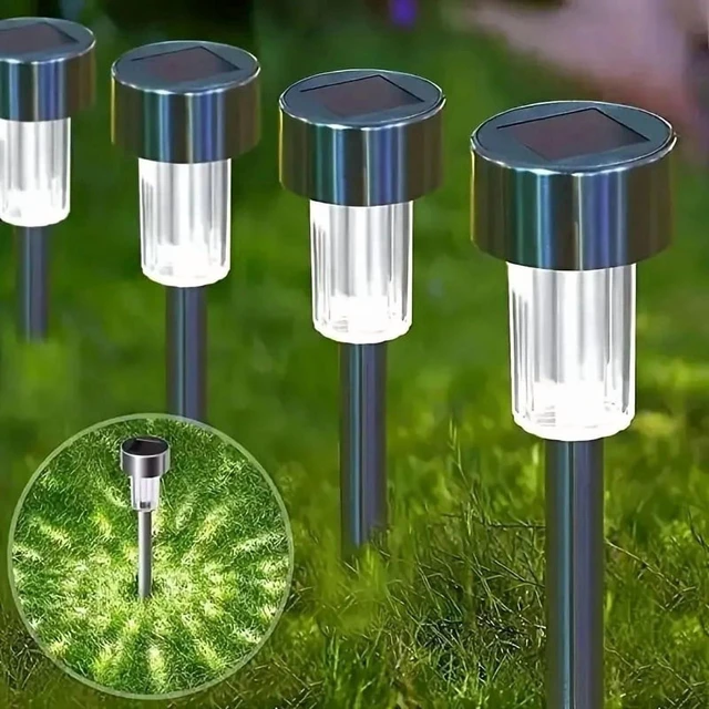 Alt view image 2 of 7 - 10-Pack Solar Outdoor Lights LED Solar Garden Light Waterproof Landscape Lighting Pathway Lights Decor for Walkway Lawn Patio Yard