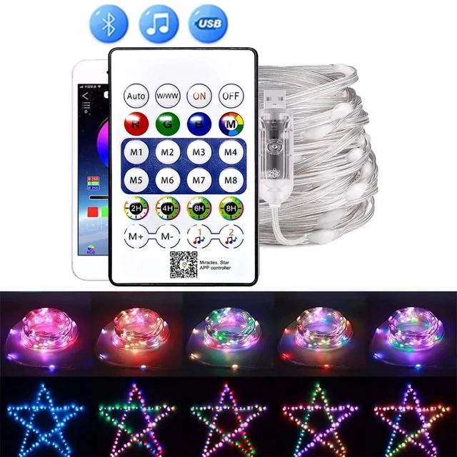 Alt view image 4 of 7 - String LED Bluetooth Fairy Lights Dreamcolor RGBIC DIY Party Christmas Tree Lights Wedding Decor Garland USB Lamp 15M/10M/5M/2M