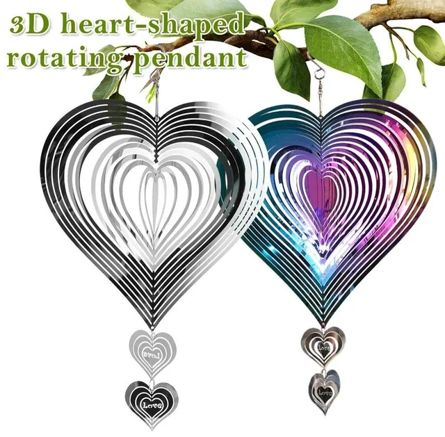 Alt view image 3 of 7 - Gradient Color Wind Spinner Catcher Stainless Steel 3D Flowing Light Effect Wind Chimes Parts Outdoor Garden Yard Bedroom Decor