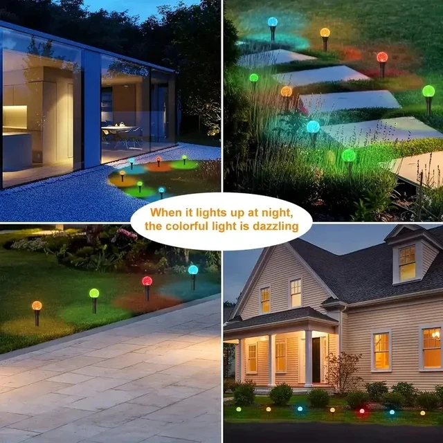 Alt view image 5 of 7 - 10/20/30 Leds Solar Garden Crystal Lights, Outdoor Lawn Lights with 8 Lighting Modes, Camping, Christmas, Party Decorations