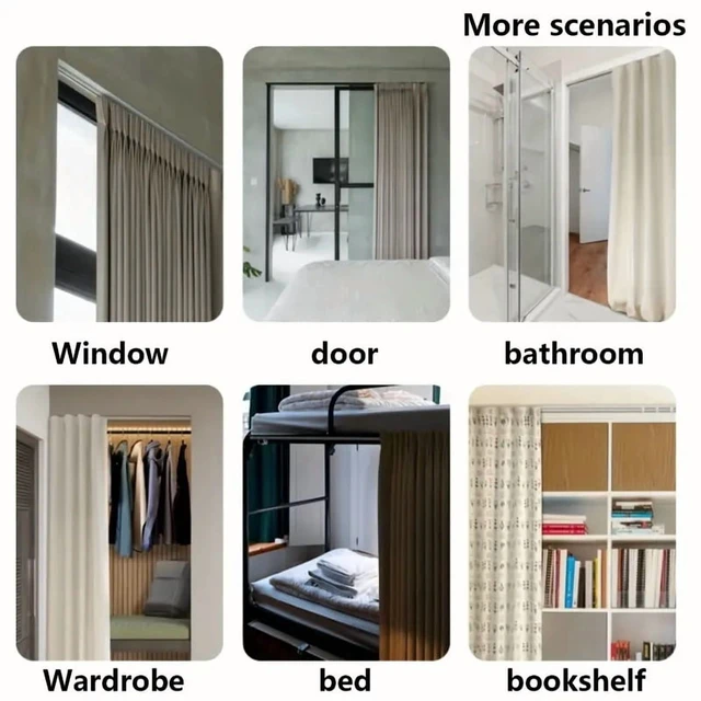 Alt view image 7 of 7 - Self Adhesive Or Perforated Dual-purpose Curtain Track Ceiling Or Wall Mount Nano Silent Curtain Slide Rod For Curtains And Cabi