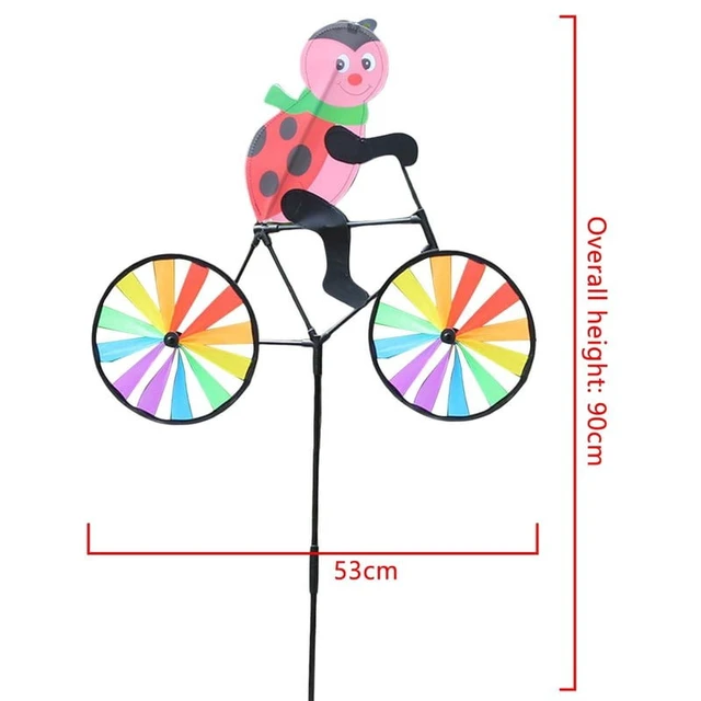 Alt view image 4 of 7 - Cute 3D Animal on Bike Windmill Lovely Garden Stake Pinwheel Wind Spinner for Garden Ornament Supplies