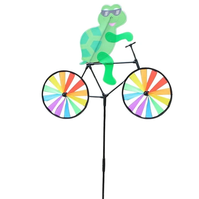 Alt view image 5 of 7 - Cute 3D Animal on Bike Windmill Lovely Garden Stake Pinwheel Wind Spinner for Garden Ornament Supplies