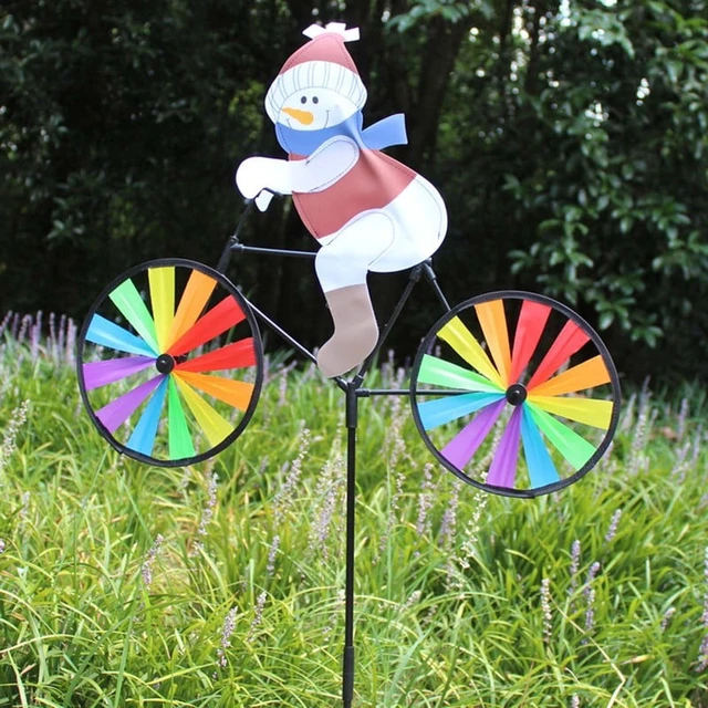 Alt view image 6 of 7 - Cute 3D Animal on Bike Windmill Lovely Garden Stake Pinwheel Wind Spinner for Garden Ornament Supplies