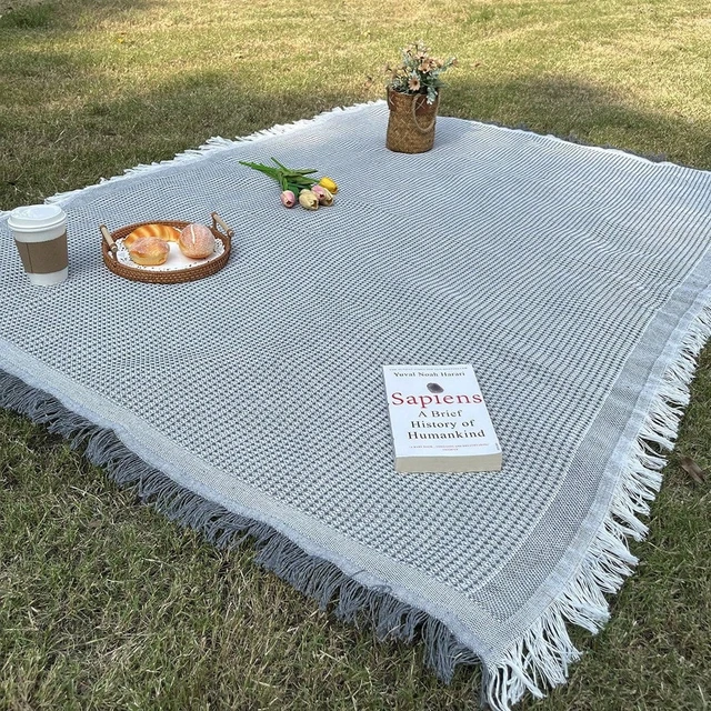 Alt view image 5 of 5 - 1pc Ins style Picnic Blanket, Beach Blanket, Soft & Foldable Outdoor Mat - Essential for Spring and Summer Camping, Parties