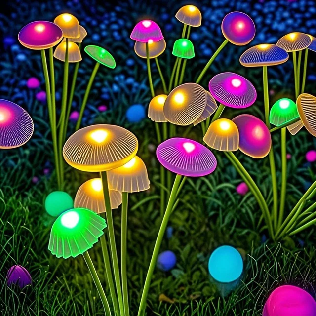 Main image of Solar Garden Lights Dual Mode LED Solar Mushroom Lights Waterproof Decor Yard Patio Pathway Jellyfish for Garden Ambiance