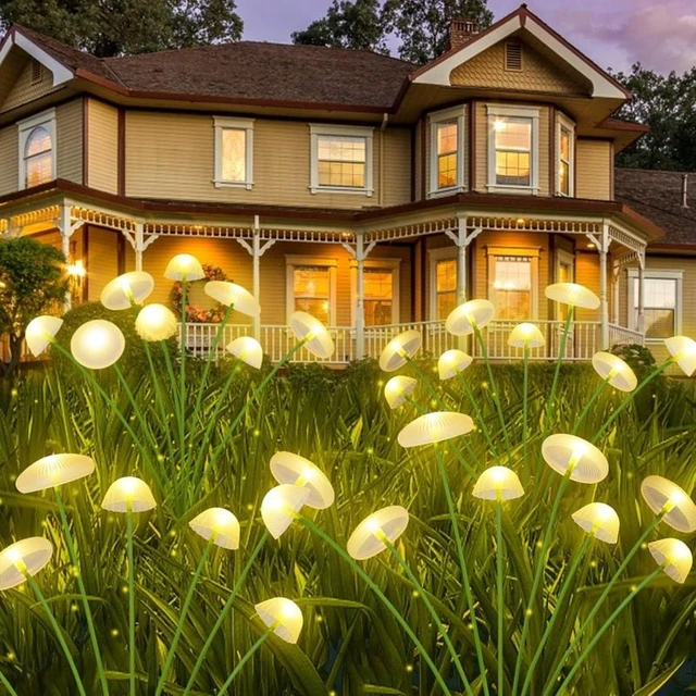 Alt view image 3 of 7 - Solar Garden Lights Dual Mode LED Solar Mushroom Lights Waterproof Decor Yard Patio Pathway Jellyfish for Garden Ambiance