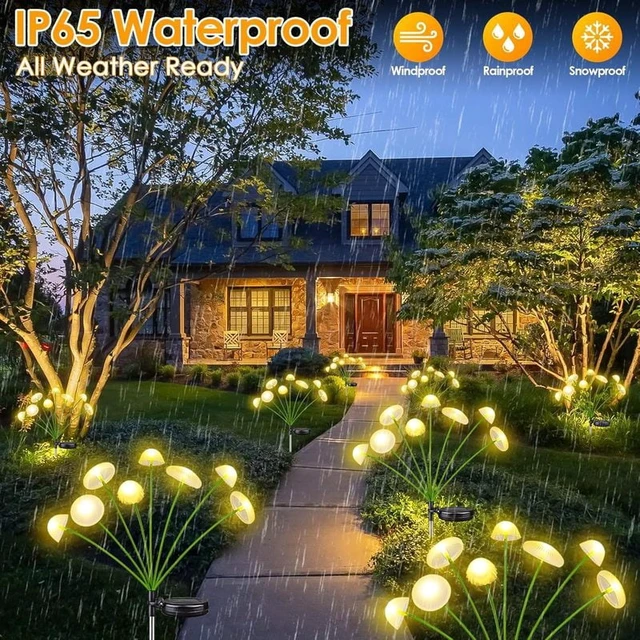 Alt view image 7 of 7 - Solar Garden Lights Dual Mode LED Solar Mushroom Lights Waterproof Decor Yard Patio Pathway Jellyfish for Garden Ambiance