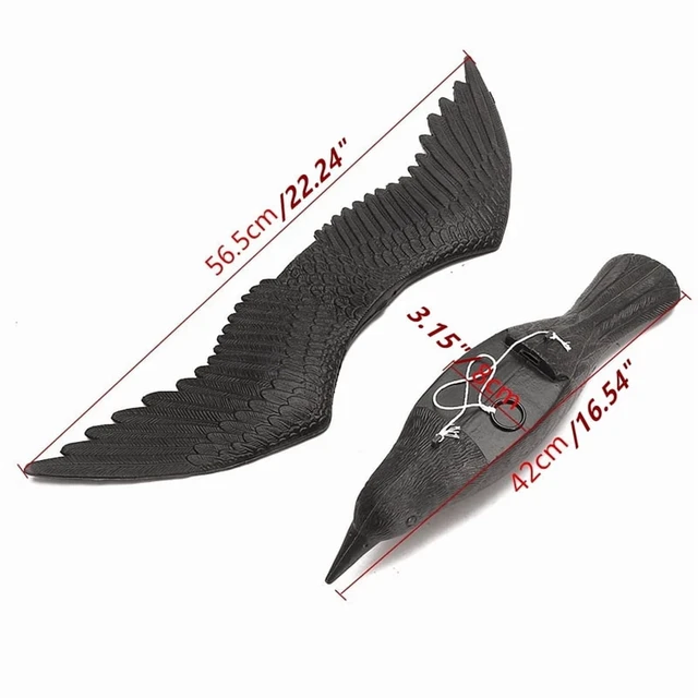 Alt view image 6 of 7 - Reallike 3D Plastic Animals Figures Realistic Plastic Crow Ravens Garden Flag Home Bird Figurine Crow Decoys Attracting Crows