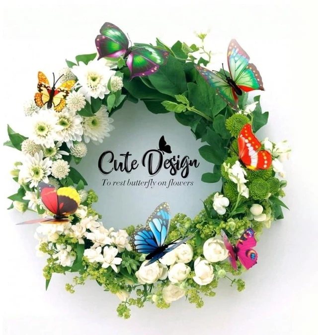 Alt view image 5 of 7 - 5-100 Pcs 3D Butterfly Garden Stakes PVC Waterproof Decorative Colorfuli Garden Stakes for Indoor/Outdoor Yard Decorations
