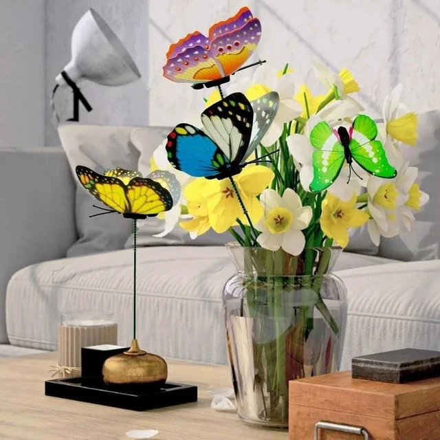 Alt view image 6 of 7 - 5-100 Pcs 3D Butterfly Garden Stakes PVC Waterproof Decorative Colorfuli Garden Stakes for Indoor/Outdoor Yard Decorations