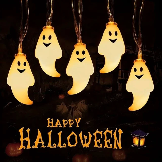 Alt view image 2 of 7 - 59.06inch 10 Lights, 3m 20 Lights Ghost Halloween Decoration String Lights, Battery Powered (No Plug)