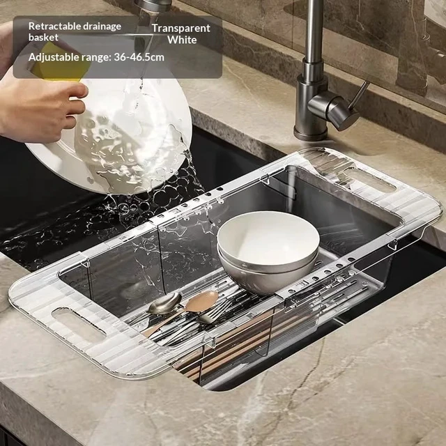 Alt view image 2 of 7 - Retractable Sink Colander Expandable Kitchen Drain Basket for Fruits Vegetables Dishes Adjustable 36-46.5cm