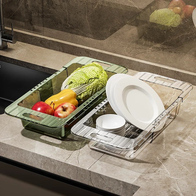 Alt view image 6 of 7 - Retractable Sink Colander Expandable Kitchen Drain Basket for Fruits Vegetables Dishes Adjustable 36-46.5cm
