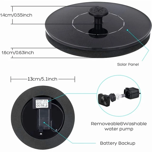 Alt view image 4 of 7 - Waterfall fountain Mini solar water fountain pool pond garden decoration outdoor bird bath solar-powered fountain floating water