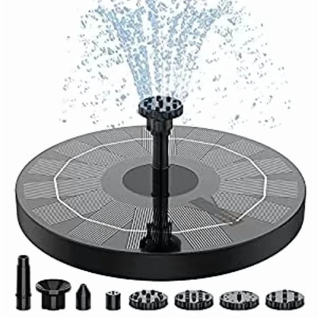 Alt view image 6 of 7 - Waterfall fountain Mini solar water fountain pool pond garden decoration outdoor bird bath solar-powered fountain floating water