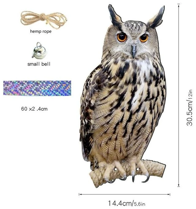 Main image of Hanging Bird Repellent Owl Bell Pendant Pastoral Orchard Bird Scare Pendant Outdoor Courtyard Decoration Wind Chime
