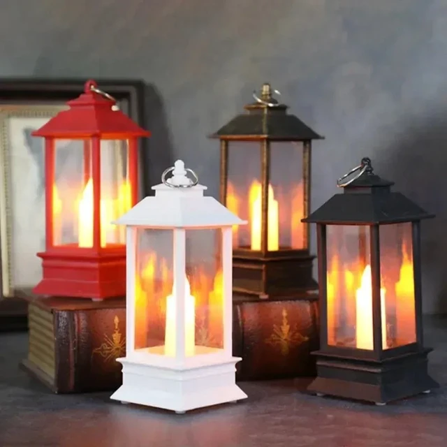 Alt view image 3 of 7 - Vintage LED Oil Lamp Night Light Battery Powered Warm White for Bedroom Decor Christmas Halloween Home Atmosphere Lighting