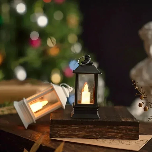 Alt view image 4 of 7 - Vintage LED Oil Lamp Night Light Battery Powered Warm White for Bedroom Decor Christmas Halloween Home Atmosphere Lighting