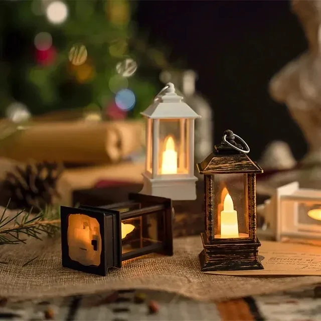 Alt view image 6 of 7 - Vintage LED Oil Lamp Night Light Battery Powered Warm White for Bedroom Decor Christmas Halloween Home Atmosphere Lighting