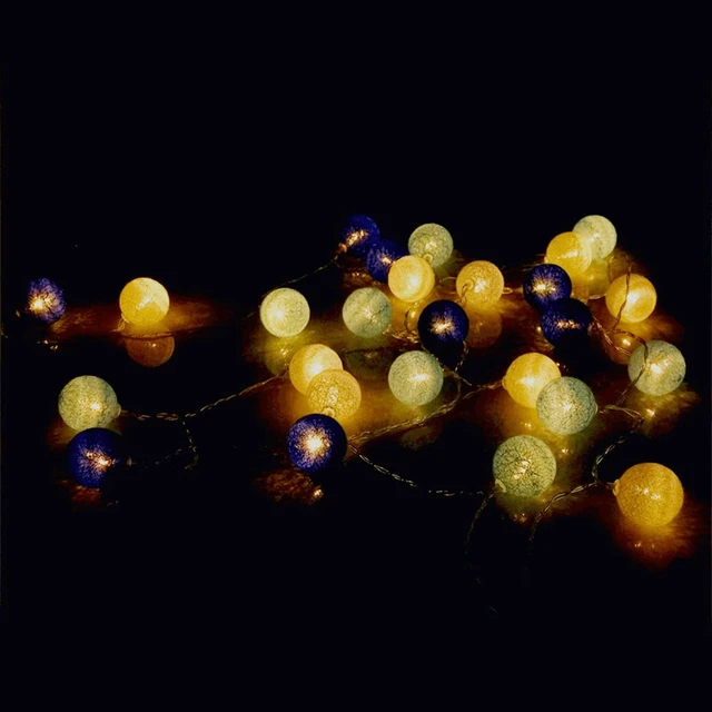Alt view image 6 of 7 - 10/20/30 LEDs String Lights Cotton Thread Balls Home Decoration Lamp for Party Wedding Color Light String Christmas Decorations