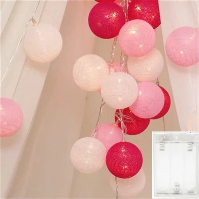 Alt view image 7 of 7 - 10/20/30 LEDs String Lights Cotton Thread Balls Home Decoration Lamp for Party Wedding Color Light String Christmas Decorations