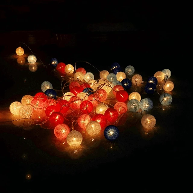 Alt view image 5 of 7 - 10/20/30 LEDs String Lights Cotton Thread Balls Home Decoration Lamp for Party Wedding Color Light String Christmas Decorations