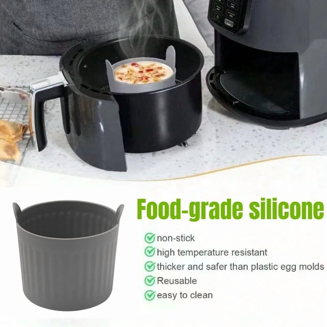 Alt view image 5 of 7 - Silicone Air Fryer, Ramekin Baking, Muffin, Egg Poacher, Cupcake, Non-Stick Baking Cups, Easy Release Microwave Oven Molds, 2/4 Pieces