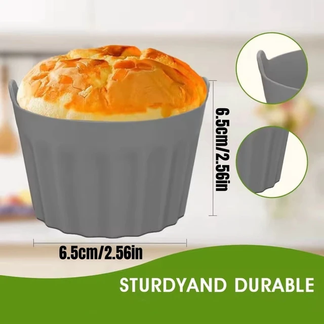 Alt view image 7 of 7 - Silicone Air Fryer, Ramekin Baking, Muffin, Egg Poacher, Cupcake, Non-Stick Baking Cups, Easy Release Microwave Oven Molds, 2/4 Pieces