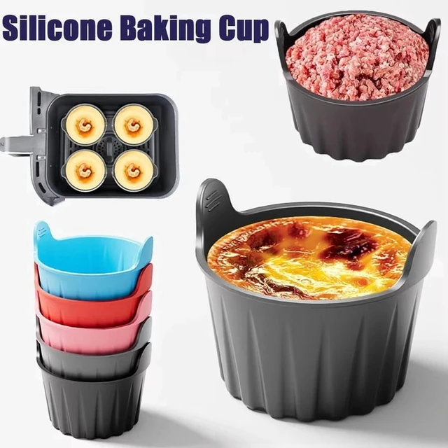 Alt view image 2 of 7 - Silicone Air Fryer, Ramekin Baking, Muffin, Egg Poacher, Cupcake, Non-Stick Baking Cups, Easy Release Microwave Oven Molds, 2/4 Pieces