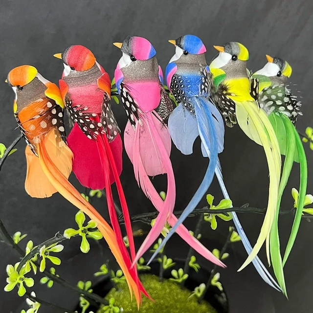 Alt view image 2 of 7 - 6Pcs/Set Foam Artificial Bird Hanging Ornaments 6 Colors Polyurethane Decorative Birds for Home Garden Outdoor Simulation Birds